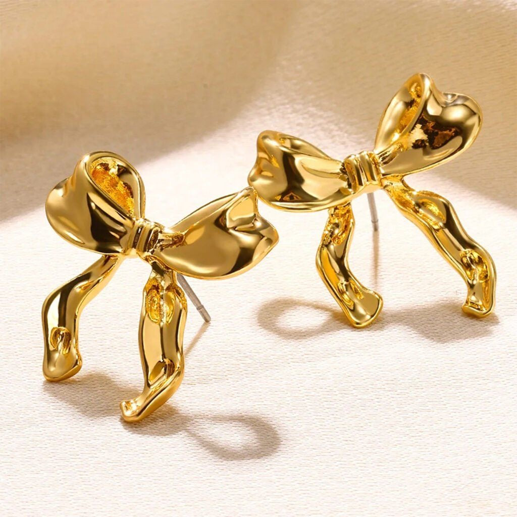 Elegant Western style Ribbon Bow Earrings