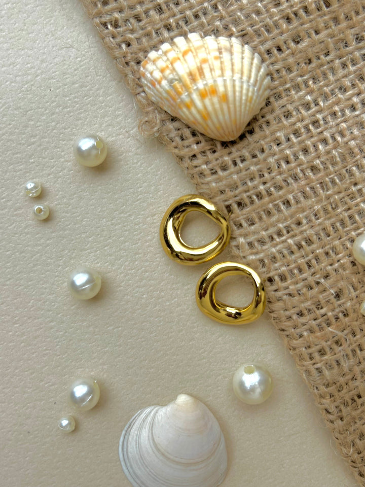 Boho gold earrings